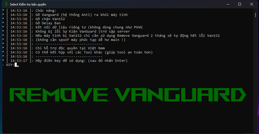 REMOVE VANGUARD LOL (RMVG)